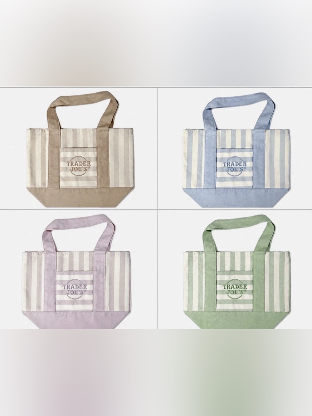 Trader Joe’s Stripped mini tote bags set of 4